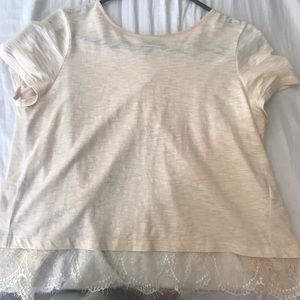 Peachy lace top with an open back